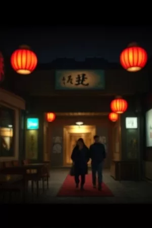 《樱町旧事》剧照，商店街改造前的旧招牌与晾在檐下的布帘